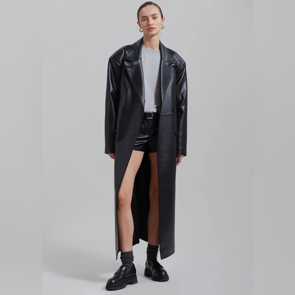 Elegant Black Women's Trench Coat - Picture 3 of 3